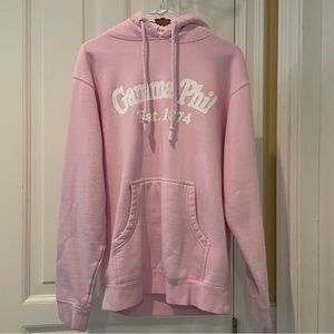 Gamma Phi Beta Pink Sweatshirt with Smiley Faces